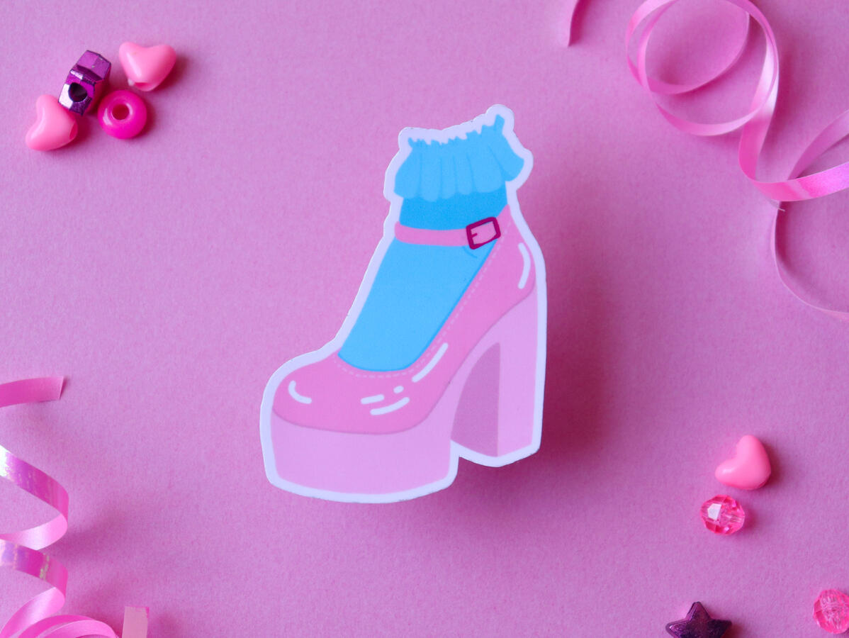 high heel sticker