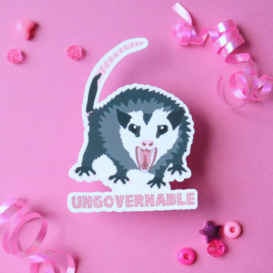 ungovernable possum sticker