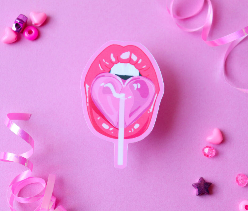 heart sucker sticker