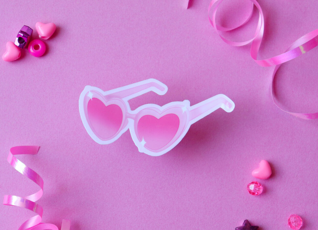 heart sunglasses sticker